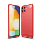 Samsung M32 Carbon Fibre TPU Case Slim Shockproof Cover Red