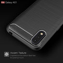 Samsung A01 Carbon Fibre TPU Case Slim Shockproof Cover Black