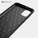 Samsung A31 Carbon Fibre TPU Case Slim Shockproof Cover Black