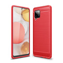 Samsung A42 Carbon Fibre TPU Case Slim Shockproof Cover Red