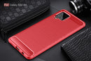 Samsung A42 Carbon Fibre TPU Case Slim Shockproof Cover Red