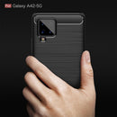 Samsung A42 Carbon Fibre TPU Case Slim Shockproof Cover Red
