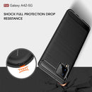 Samsung A42 Carbon Fibre TPU Case Slim Shockproof Cover Black