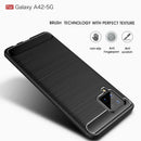 Samsung A42 Carbon Fibre TPU Case Slim Shockproof Cover Red