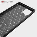 Samsung A42 Carbon Fibre TPU Case Slim Shockproof Cover Red