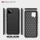 Samsung A42 Carbon Fibre TPU Case Slim Shockproof Cover Red