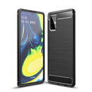 Samsung A71-5G Carbon Fibre TPU Case Slim Shockproof Cover Black