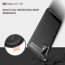 Samsung A71-5G Carbon Fibre TPU Case Slim Shockproof Cover Black