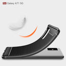 Samsung A71-5G Carbon Fibre TPU Case Slim Shockproof Cover Black
