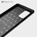 Samsung A71-5G Carbon Fibre TPU Case Slim Shockproof Cover Black
