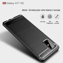 Samsung A71-5G Carbon Fibre TPU Case Slim Shockproof Cover Black