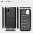 Samsung A71-5G Carbon Fibre TPU Case Slim Shockproof Cover Black
