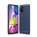 Samsung M51 Carbon Fibre TPU Case Slim Shockproof Cover Navy