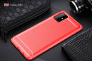 Samsung M51 Carbon Fibre TPU Case Slim Shockproof Cover Red