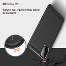 Samsung M51 Carbon Fibre TPU Case Slim Shockproof Cover Navy