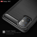 Samsung M51 Carbon Fibre TPU Case Slim Shockproof Cover Navy