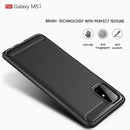 Samsung M51 Carbon Fibre TPU Case Slim Shockproof Cover Navy