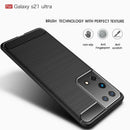 Samsung S21Ultra-5G Carbon Fibre TPU Case Slim Shockproof Cover Navy