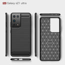 Samsung S21Ultra-5G Carbon Fibre TPU Case Slim Shockproof Cover Navy