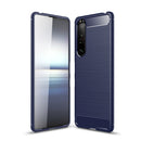 Sony Xperia 1 III Carbon Fibre TPU Case Slim Shockproof Cover Navy
