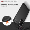 Xiaomi Redmi Note 11 Pro Carbon Fibre TPU Case Slim Shockproof Cover Black