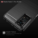 Xiaomi Redmi Note 11 Pro Carbon Fibre TPU Case Slim Shockproof Cover Black