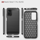 Xiaomi Redmi Note 11 Pro Carbon Fibre TPU Case Slim Shockproof Cover Black