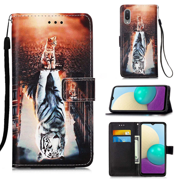 Samsung A02 Case Designer PU (Cat&Tiger)