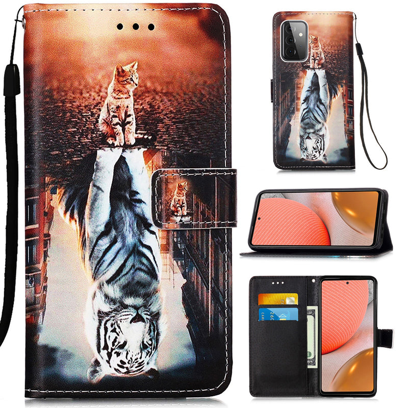 Samsung A72 Case Designer PU (Cat&Tiger)