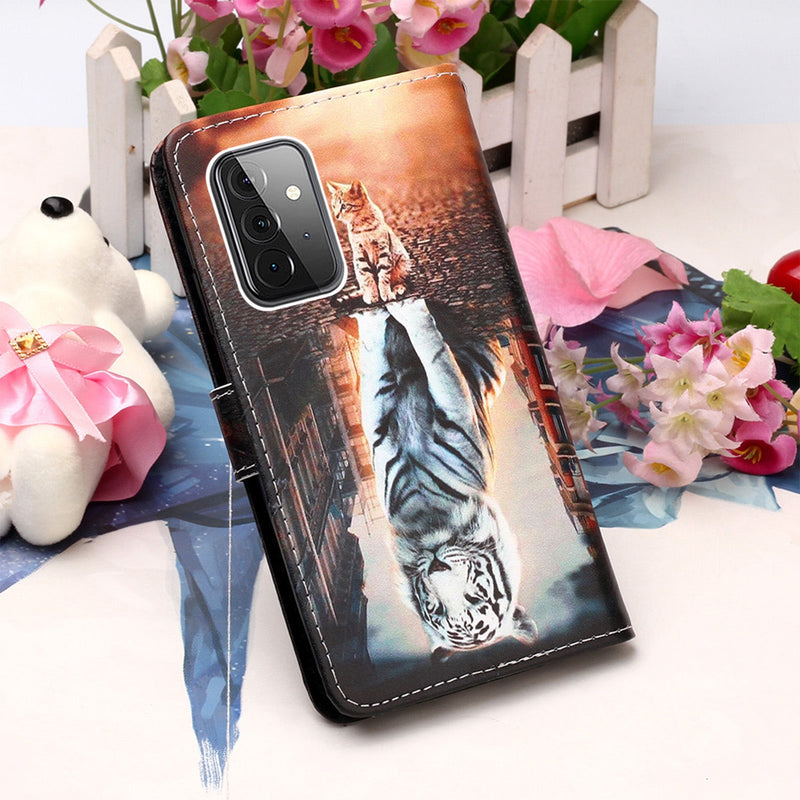 Samsung A72 Case Designer PU (Cat&Tiger)