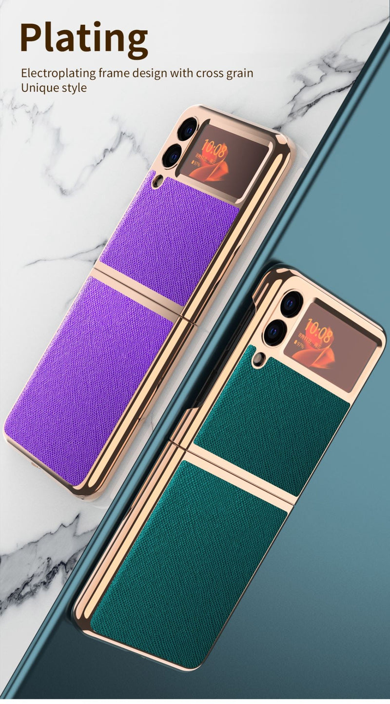 Samsung Galaxy Z Flip3 5G Electroplating Cross Case (Purple)