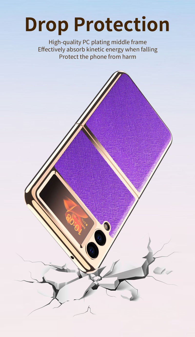 Samsung Galaxy Z Flip3 5G Electroplating Cross Case (Yellow)