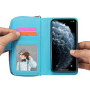 iPhone 13 Pro Max Case Zipper Wallet (LightBlue)