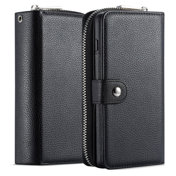 Samsung S10E Case Zipper Wallet (Black)
