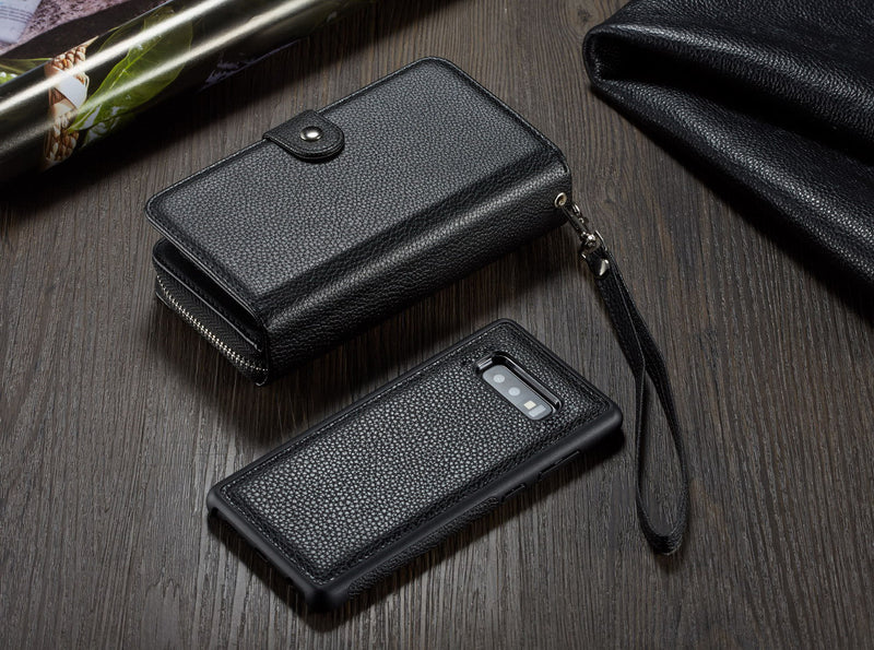 Samsung S10E Case Zipper Wallet (Black)