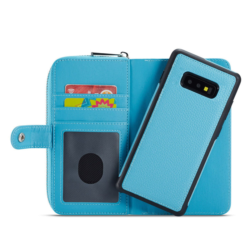Samsung S10E Case Zipper Wallet (LightBlue)