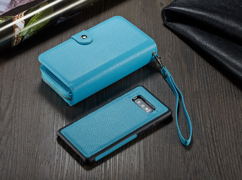 Samsung S10E Case Zipper Wallet (LightBlue)