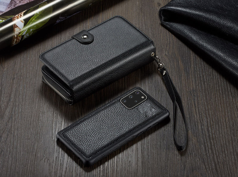 Samsung S20 Case Zipper Wallet (Black)