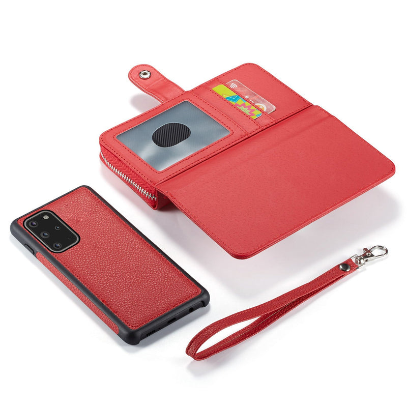 Samsung S20 Plus Case Zipper Wallet (Red)