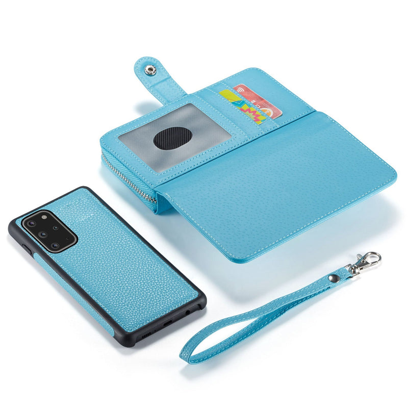 Samsung S20 Plus Case Zipper Wallet (LightBlue)