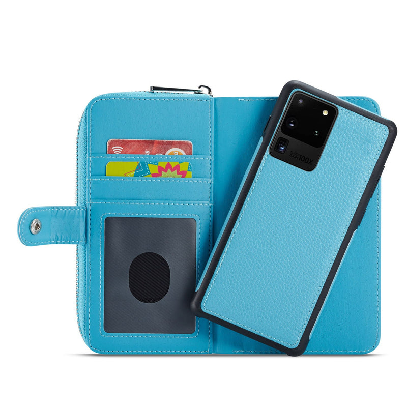 Samsung S20 Ultra Case Zipper Wallet (LightBlue)