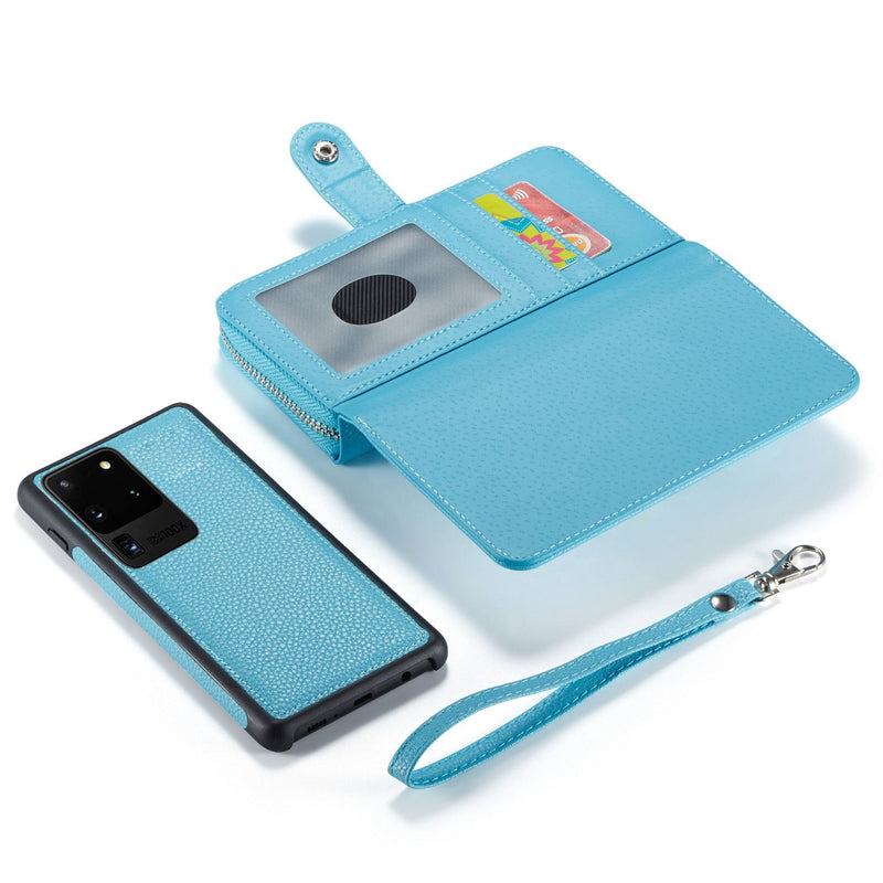 Samsung S20 Ultra Case Zipper Wallet (LightBlue)