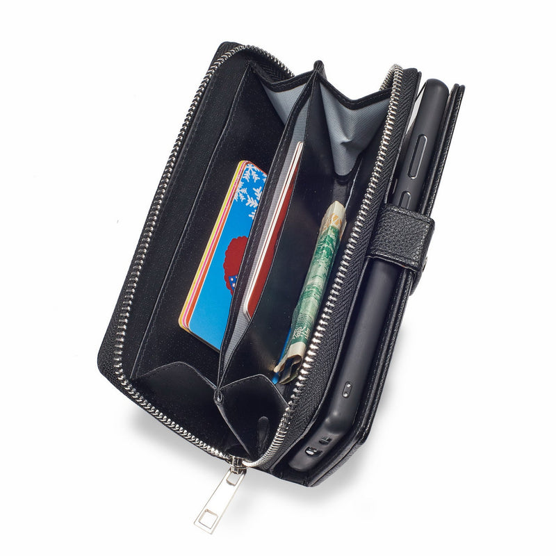 Samsung S21 Plus Case Zipper Wallet (Black)