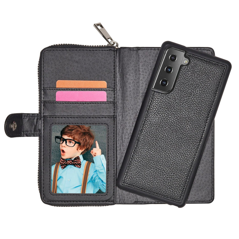 Samsung S21 Plus Case Zipper Wallet (Black)