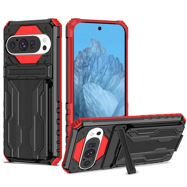Google Pixel 9 Pro Kickstand Card Case [Red]