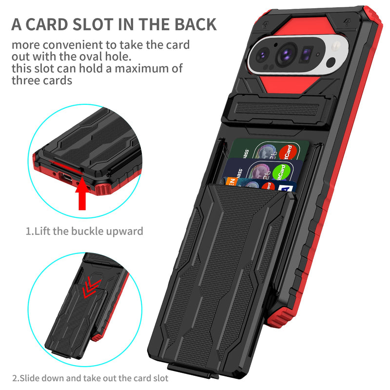 Google Pixel 9 Pro Kickstand Card Case [Red]