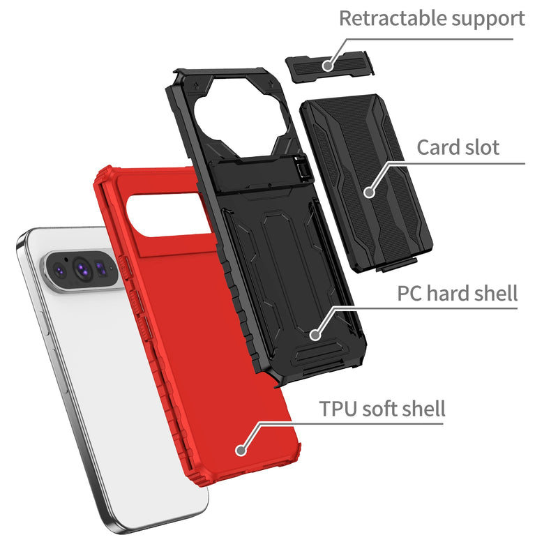 Google Pixel 9 Pro Kickstand Card Case [Red]