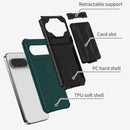 Google Pixel 9Pro Heavy Duty Kickstand Card Holder Case Shockproof Teal