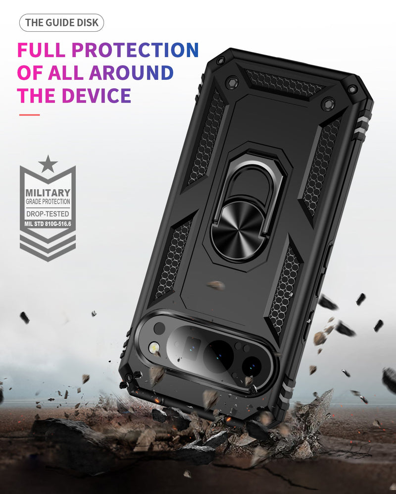 Google Pixel 9 Pro Military Armour Ring Case [Black]