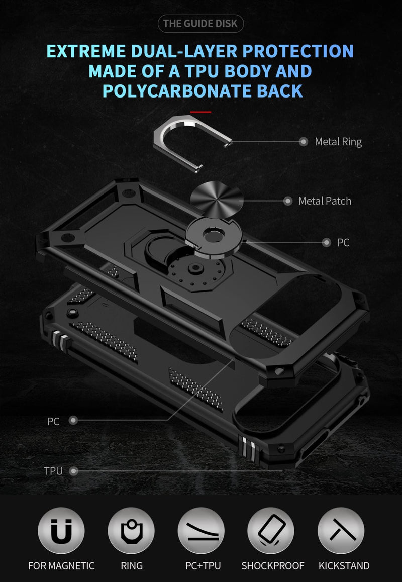 Google Pixel 9 Pro Military Armour Ring Case [Black]